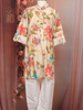Beige Floral Printed Cotton Kids Kurta Set