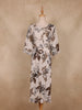 Beige Floral Printed Cotton Kurti