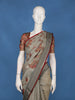 Beige Floral Printed Design Pure Cotton Saree