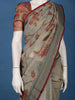 Beige Floral Printed Design Pure Cotton Saree