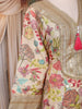 Beige Floral Printed Design Tissue Silk Anarkali Salwar Suit