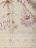 Beige Floral Printed Design Tussar Saree with Embroidered Lace Border