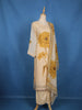Beige Floral Printed Tussar Silk Salwar Suit With Printed Dupatta
