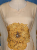 Beige Floral Printed Tussar Silk Salwar Suit With Printed Dupatta