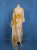 Beige Floral Printed Tussar Silk Salwar Suit With Printed Dupatta