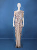 Beige Floral Sequin Designed Net Saree - Diadem