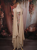 Beige Floral Sequins and Thread Embroidered Design Georgette Palazzo Suit with Choker Dupatta