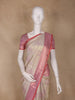 Beige Floral Woven Design Art Silk Saree