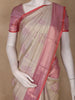Beige Floral Woven Design Art Silk Saree