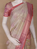 Beige Floral Woven Design Art Silk Saree