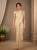 Beige Floral Woven Design Tissue Silk Saree