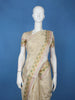 Beige Floral Woven Design Tissue Silk Saree
