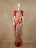 Beige Floral Woven Pure Kanchipuram Silk Saree - Diadem