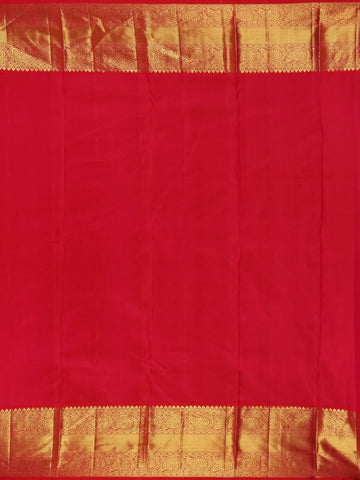 Beige Floral Woven Pure Kanchipuram Silk Saree - Diadem