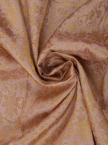 Beige Floral Woven Pure Kanchipuram Silk Saree - Diadem