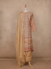 Beige Geometric Design Cotton Salwar Suit