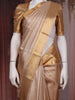 Beige Gold Brocade Woven Kanchipuram Tissue Silk Saree