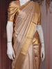 Beige Gold Brocade Woven Kanchipuram Tissue Silk Saree