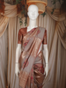 Beige Gold Geometric Zari Woven Design Semi Tussar Saree