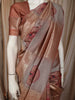 Beige Gold Geometric Zari Woven Design Semi Tussar Saree