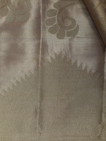 Beige Gold floral Design Tissue Saree - Diadem