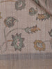 Beige Grey Floral Design Tissue Silk Saree with Zari Border