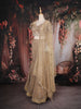 Beige Heavy Sequins and Beads Embroidered Design Mermaid Net Lehenga With Dupatta