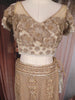 Beige Heavy Sequins and Beads Embroidered Design Mermaid Net Lehenga With Dupatta