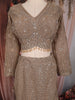 Beige Heavy Sequins and Beads Embroidered Design Net Mermaid Lehenga With Dupatta