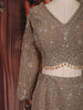 Beige Heavy Sequins and Beads Embroidered Design Net Mermaid Lehenga With Dupatta
