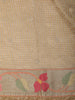 Beige Mini Checked Design Tissue Designer Saree with Floral Border