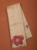 Beige Mini Checked Zari Woven Design Semi Tussar Saree with Floral Border