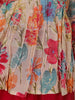 Beige Multicolor Floral Printed Crepe Peplum Top with Red Palazzo and Dupatta