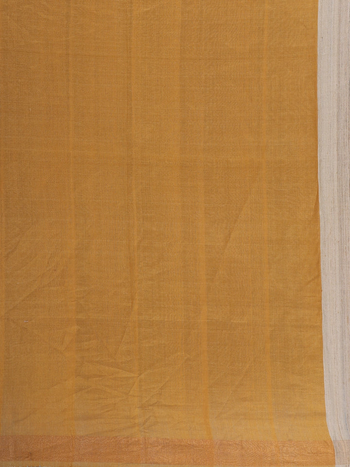 Beige Multicolor Tree Motif Printed Tussar Silk Saree - Diadem