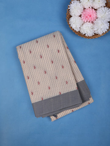 Beige Paislay Design Cotton Saree - Diadem