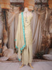 Beige Peacock and Deer Embroidered Design Silk Palazzo Suit with Dupatta