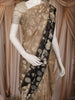 Beige Polka Woven Design Organza Saree with Contrast Black Floral Border