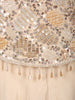 Creamy Beige Sequins and Beads Embroidered Design Crepe Kids Palazzo Suit