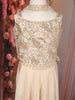 Creamy Beige Sequins and Beads Embroidered Design Crepe Kids Palazzo Suit
