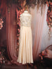 Creamy Beige Sequins and Beads Embroidered Design Crepe Kids Palazzo Suit