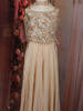 Creamy Beige Sequins and Beads Embroidered Design Crepe Kids Palazzo Suit
