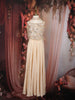 Creamy Beige Sequins and Beads Embroidered Design Crepe Kids Palazzo Suit