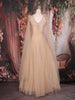 Beige Sequins and Beads Embroidered Design Net Gown