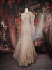 Beige Sequins and Beads Embroidered Design Net Mermaid Gown