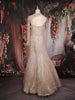 Beige Sequins and Beads Embroidered Design Net Mermaid Gown