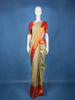 Beige Solid Woven Design Pure Kanchipuram Silk Saree