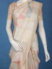 Beige Stripes And Geometric Design Semi Tussar Saree