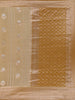 Beige Stripes Woven Semi Banarasi Saree with Gold Border