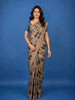 Beige Tree Motif Printed Tussar Silk Saree