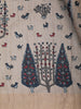 Beige Tree Motif Printed Tussar Silk Saree - Diadem